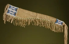 Native American Indian Beaded Rifle Scabbard Sioux Style Suede Leather