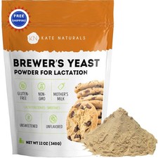 Brewers Yeast Powder 12 Ounce Pack Kate Naturals Lactation Support Nursing Moms.