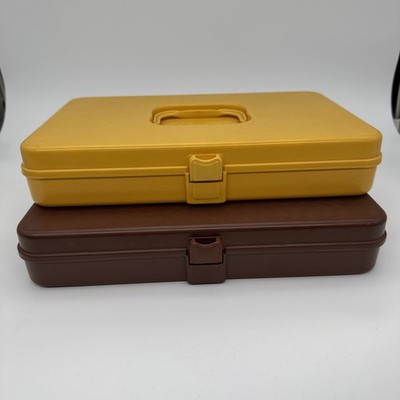 TWO Wilson Wil-hold 13x8x2.5 Plastic Sewing Box Bobbin Thread Caddies