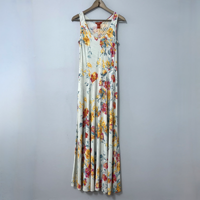 #ad Sundance Maxi Dress Medium Light Blue Floral Rayon Sleeveless Boho Cottagecore $49.99