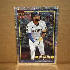 2026 Topps Series 1 - Jackson Chourio #T91-18 Silver Crackle Brewers