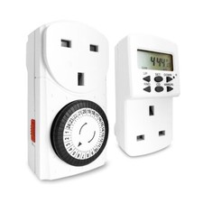 Extrastar Digital/Mechanical Timer UK Mains Wall Plug In Socket Switch Home 