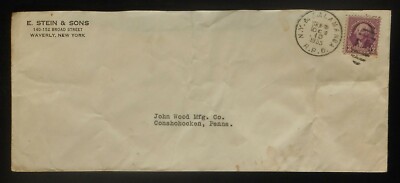1935 POSTAL HISTORY E. Stein & Sons Broad St. N.Y. & SALAMANCA R.P.O. Waverly NY