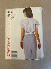 Stitch n Save McCalls 3640 Pattern Blouse Skirt 6 8 10 Miss Precut Vintage 1988