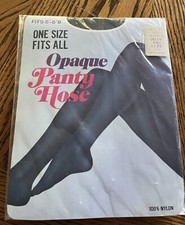 Vintage Opaque Pantyhose Nylons Hunter Green Made In USA One Size