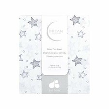 Just Born Dream Star Print Fitted Crib Sheet in Navy