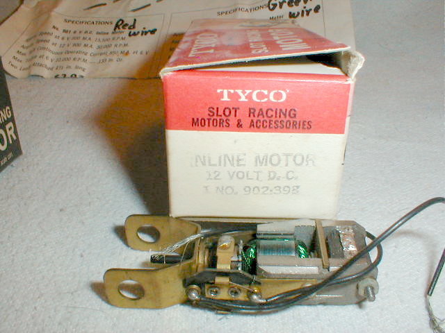 Tyco 902 12 Volt In-Line Slot Car Motor + Photocopy Instruction Vintage NOS A