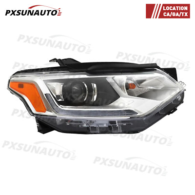 Fit For 2018-2021 Chevy Traverse Chrome Headlights w/ LED DRL Right Passenger RH