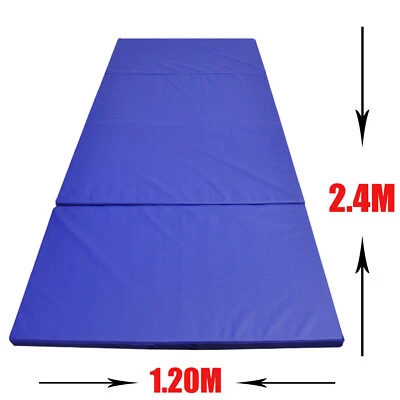 Large 240cm x 120cm x 5cm Gymnastics Folding Gym Exercise Yoga Mat - Blue - image 1 of 4