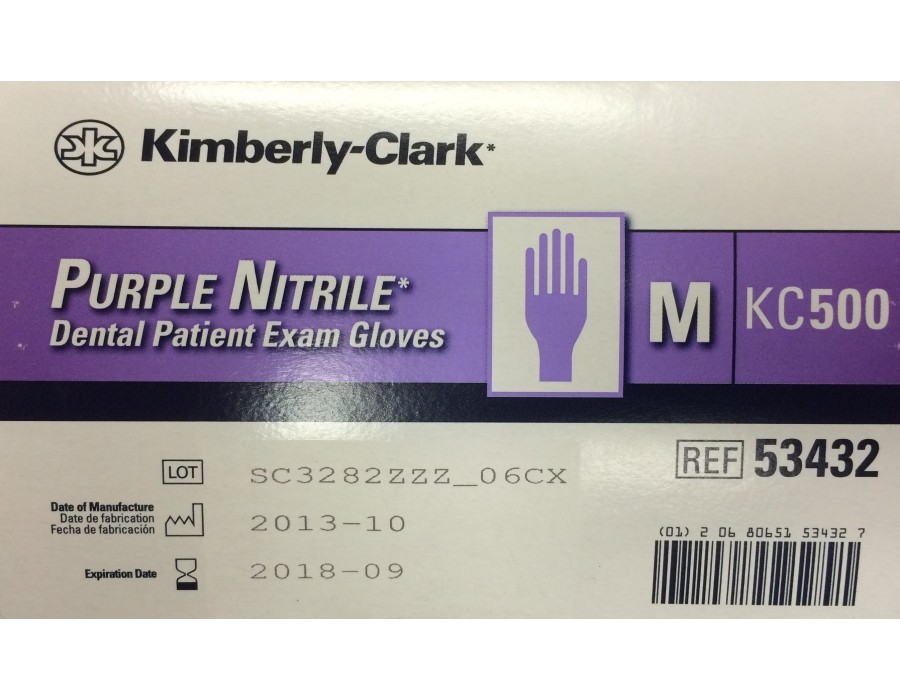 Halyard by Kimberly Clark KC500 Purple Nitrile Exam Gloves, Large, 100