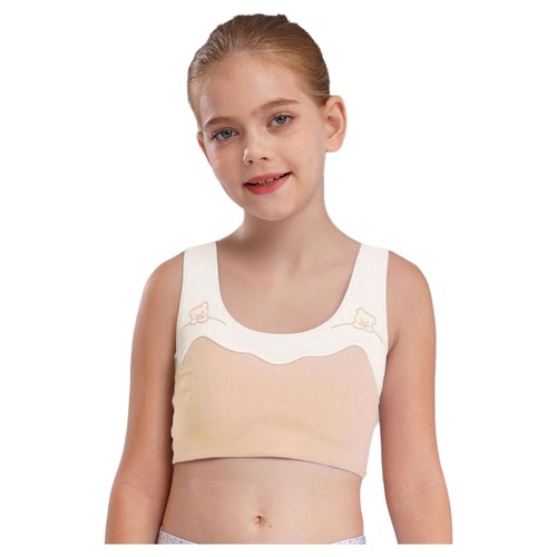 Mädchen Trägershirt Pubertät Crop Top Lauf BH Yoga Büstenhalter Training Bralette Wandern - Bild 8 von 59
