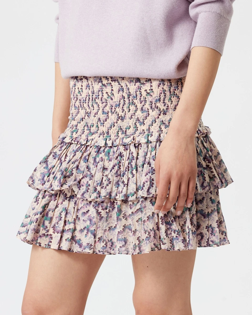 scene fritaget Etablere Isabel Marant Etoile Women&#039;s Naomi Printed Cotton Smocked Mini Skirt S  34 | eBay