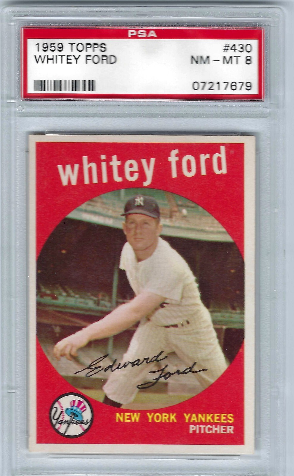 1959 Topps Whitey Ford Graded PSA 8 M Centered # 430