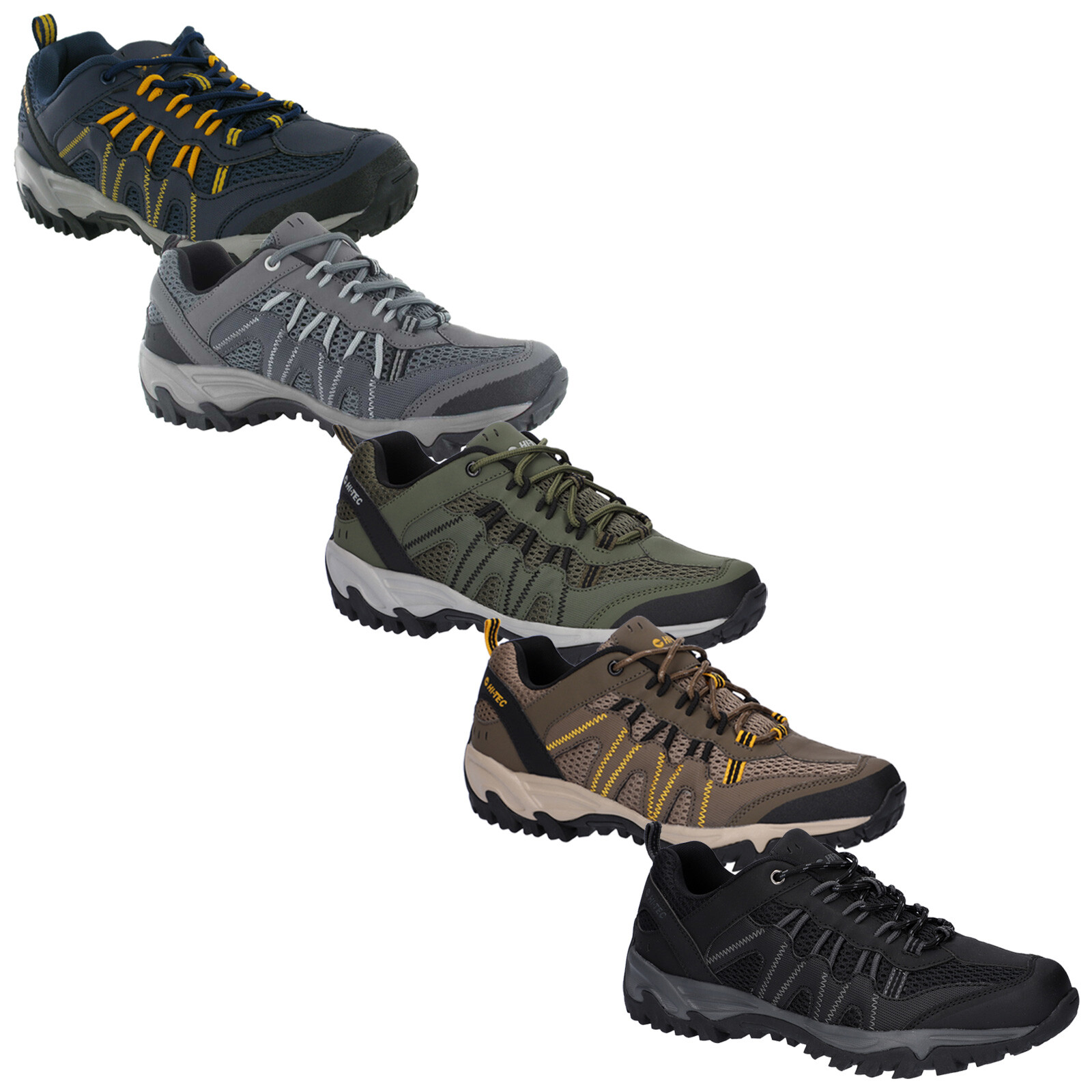Hi-Tec Mens Jaguar Lightweight Breathable Hiking Walking Shoes Trail Trainers-image