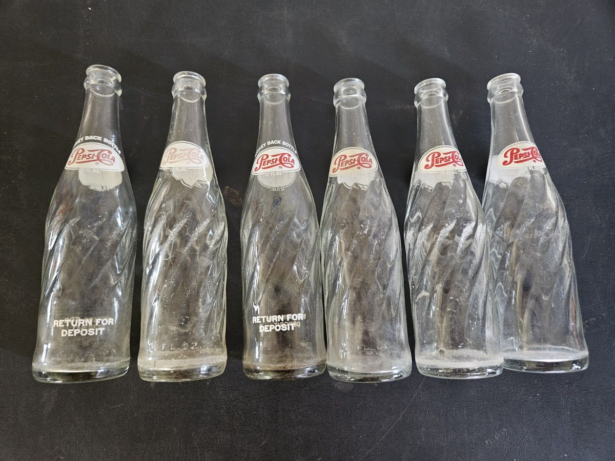 PEPSI アンティーク瓶 500ml 12本セット Vintage Pepsi Pepsi-Cola Clear Glass Swirl Bottle 12 oz 6 Pack | eBay