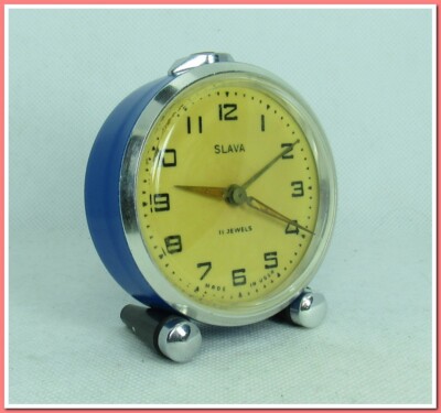 Slava alarm clock, mechanical, vintage decoration year 1980's #18225