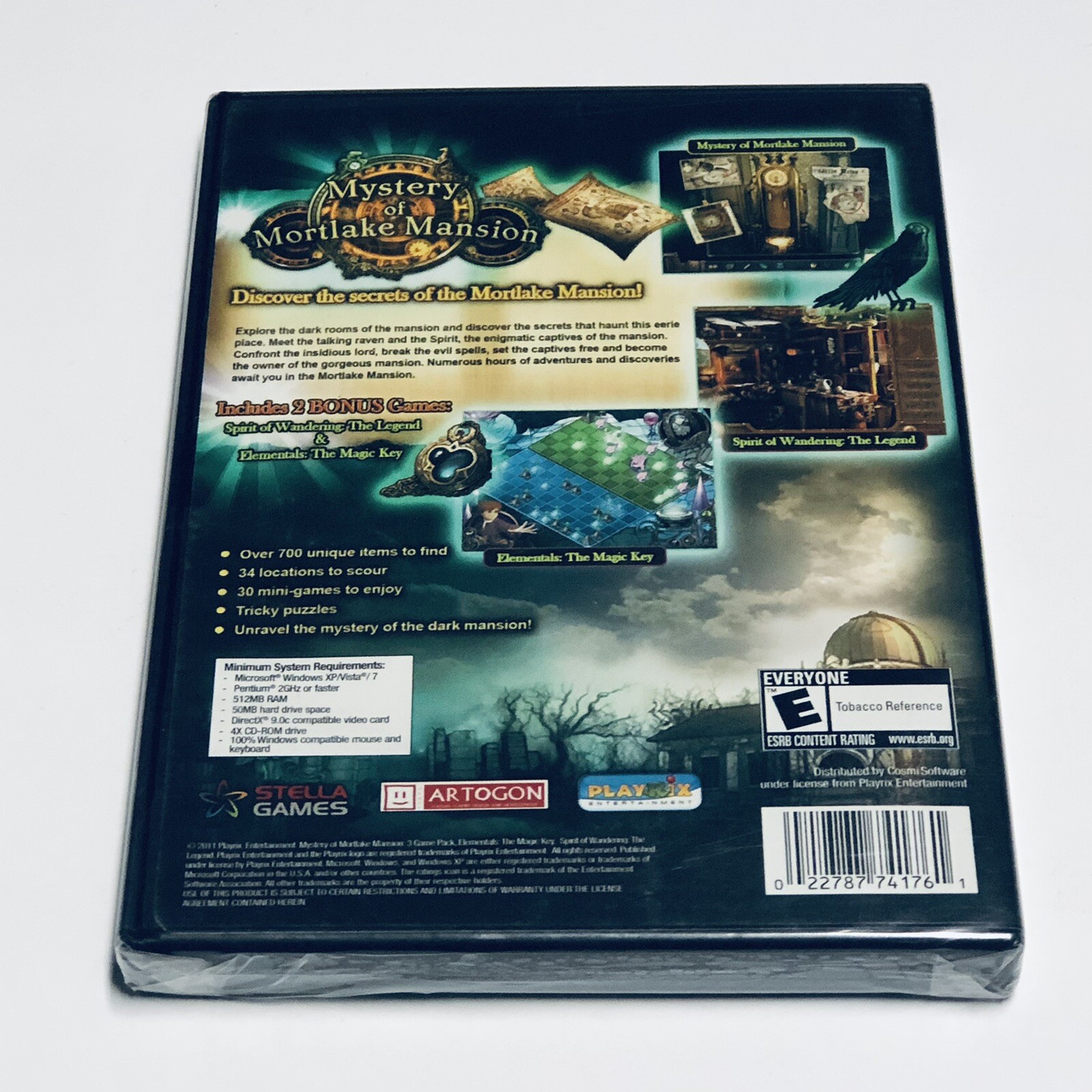 Mystery of Mortlake Mansion PC CD-ROM 3 Game Pack Win 7 Rated E NEW Sealed