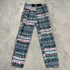 Vintage California Blues Pants Small Blue Pink Geometric Parachute Pants Gym 90s