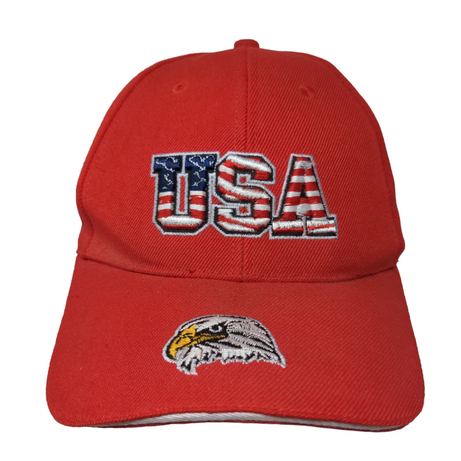 USA Eagle Strapback Hat Red One Size Embroidered … - image 1