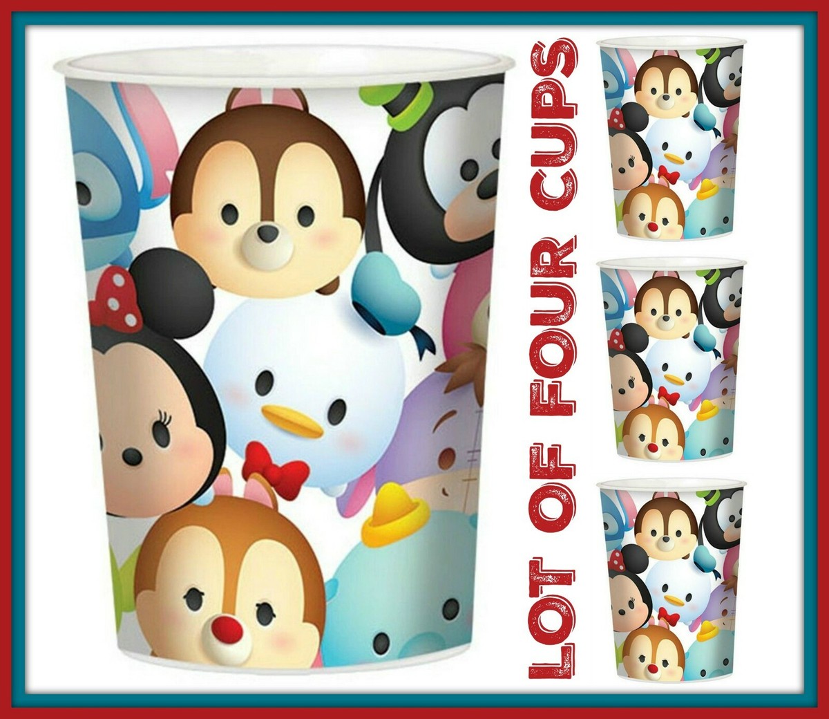 Designware 16oz Party Cups ❤️ Lot of Four ❤️ Plastic Favor