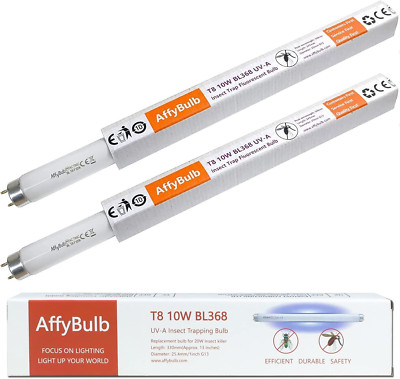 FSL OEM T8 F10W Fliegenvernichter Glühbirnen (2er-Pack), 13 Zoll UV BL368 Ersatzröhre für 10