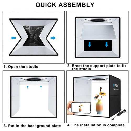 24" LED Photo Studio Light Box Portable Folding Photography Shooting Tent Kit - Bild 64 von 84