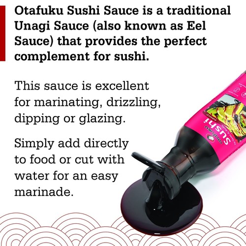 Salsa de anguila de sushi Otafuku para rollos de sushi, salsa japonesa Unagi sin gluten, 15 OZ - Imagen 2 de 6