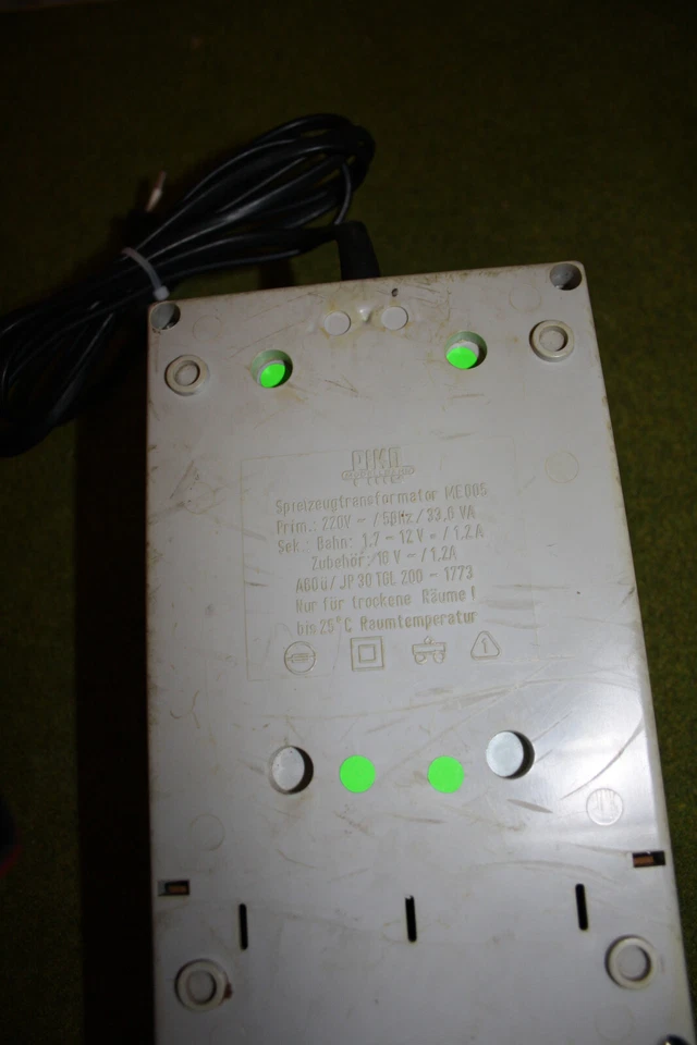 Piko Trafo FZ1 - Fahrstrom 2-12V= und Zubehör 16V~ geprüft und ok mit Abgangskab - Bild 2 von 3