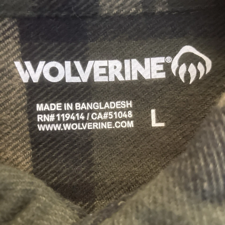 Wolverine Men's Multi Color Plaid LS Flannel Shirt Size L, Shacket, Heavy. - Image 3 of 4
