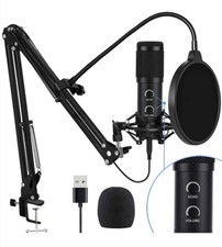 2021 Upgraded USB Condenser Microphone for Computer Great for Gaming Podcast ...
