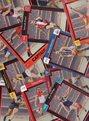 2023 AFL & AFLW TEAMCOACH RED McDONALDS FOIL CAPTAIN CARDS - COMPLETE YOUR SET