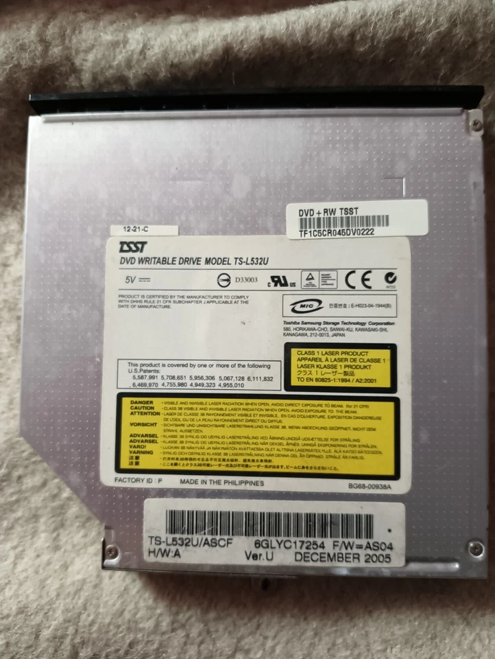MASTERIZZATORE DVD IDE TSST TS-L532U Toshiba Samsung Storage Technology - Immagine 2 di 2