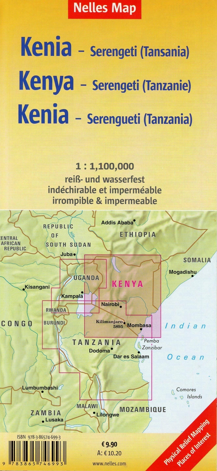 Thumbnail - Nelles Map Landkarte Kenya - Serengeti (tanzania), Kenia -