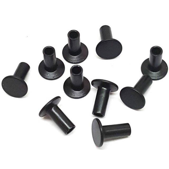 10 Pack Black Steel Tubular Rivets 5/16" (L) Belt Rivets Leash