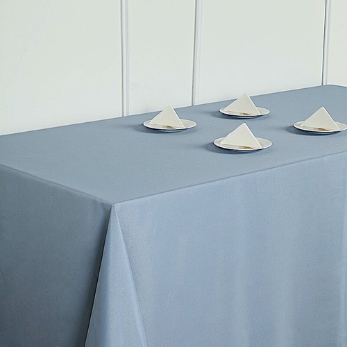 90x156 Zoll STAUBBLAU RECHTECKIG Polyester Tischdecken Catering Hochzeit - Bild 4 von 9