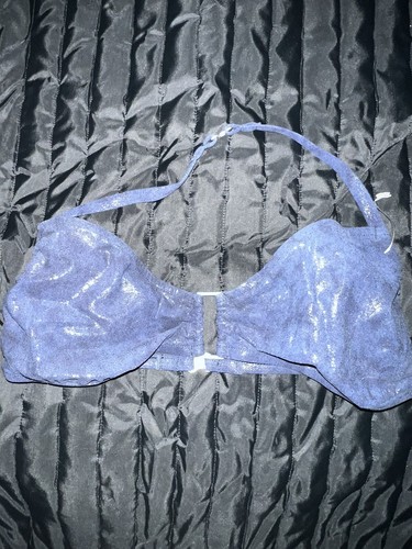 Nautica Bikini Top swimming suit top blue shiny bikini top size small - Picture 5 of 8