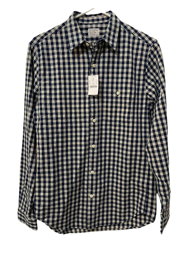 NUEVO CON ETIQUETAS J.Crew Camisa de Vestir Para Hombre ROPA DE TRABAJO AUTÉNTICA Beige Azul A Cuadros Talla XS  Foto 2 de 4