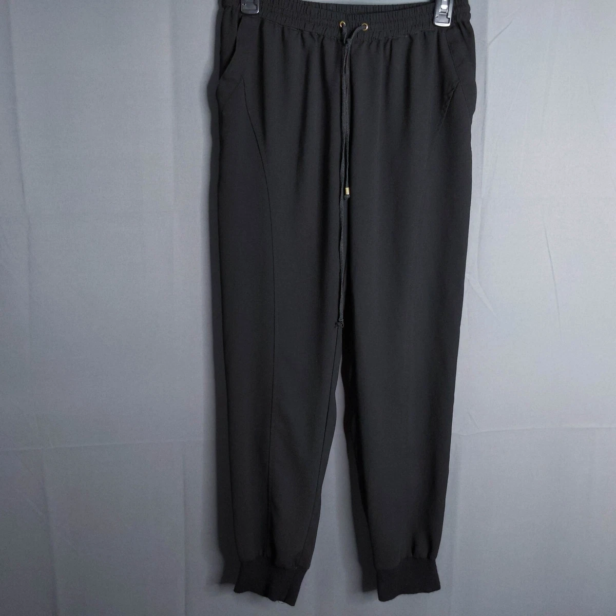 Adrianna Papell Womens Jogger Pants Size 4 Black Dressy Career