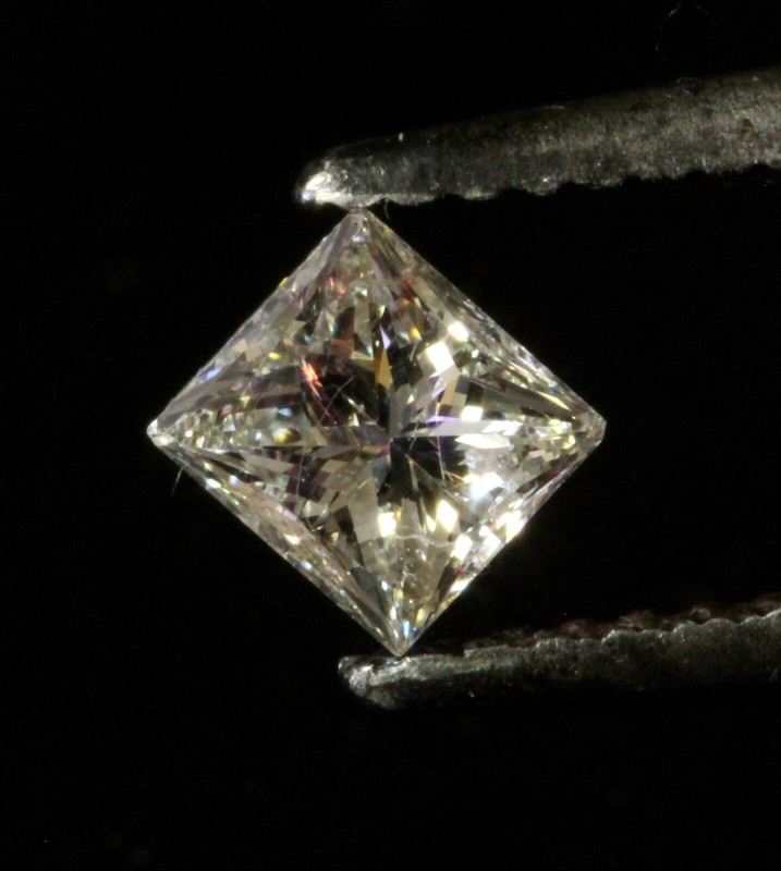Natural Clarity Enhanced princess fancy cut loose diamond .50ct SI2 H half carat