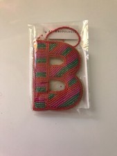 New NIP Anthropologie Glass Beaded Monogramed Ornament Letter B