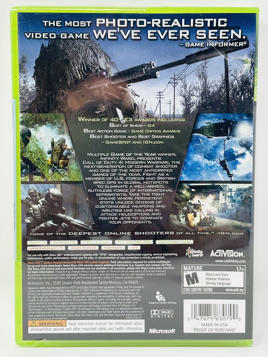 (未使用･未開封品)　コール オブ デューティ4 モダン・ウォーフェア - Xbox360 og8985z コール オブ デューティ4 モダン・ウォーフェア Xbox 360 - メルカリ