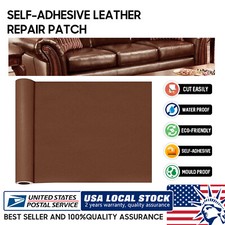 Leather Repair Tape Self-Adhesive Patch for Car Seat Couch Furniture Sofa Brown