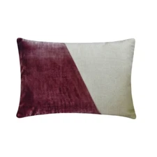 Purple Decorative Lumbar Pillow Cover, 12"x16" Velvet Cushion-Velutinous Wine