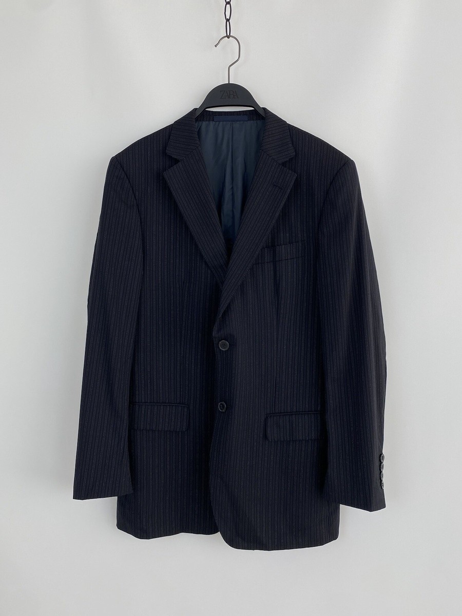 ZEGNA　TECHMERINO ジップアップブルゾン【L】トラックジャケット Z Zegna Navy Blue Techmerino Zip-Front Sweatshirt | Mitchell