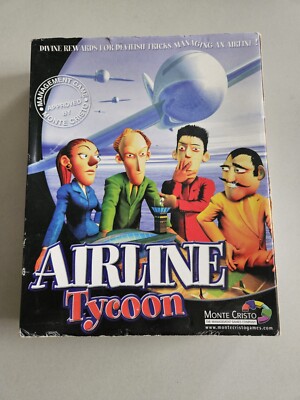 Airline Tycoon Big Box PC CD-ROM Spiel komplett Sim Monte Christo Retro Vintage UK