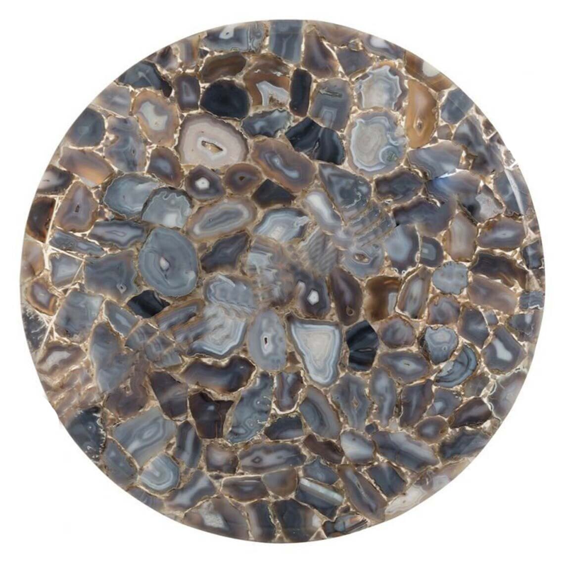 Brown Wild Agate Table Top, Agate Table, Natural Agate Round Table, Agate Table