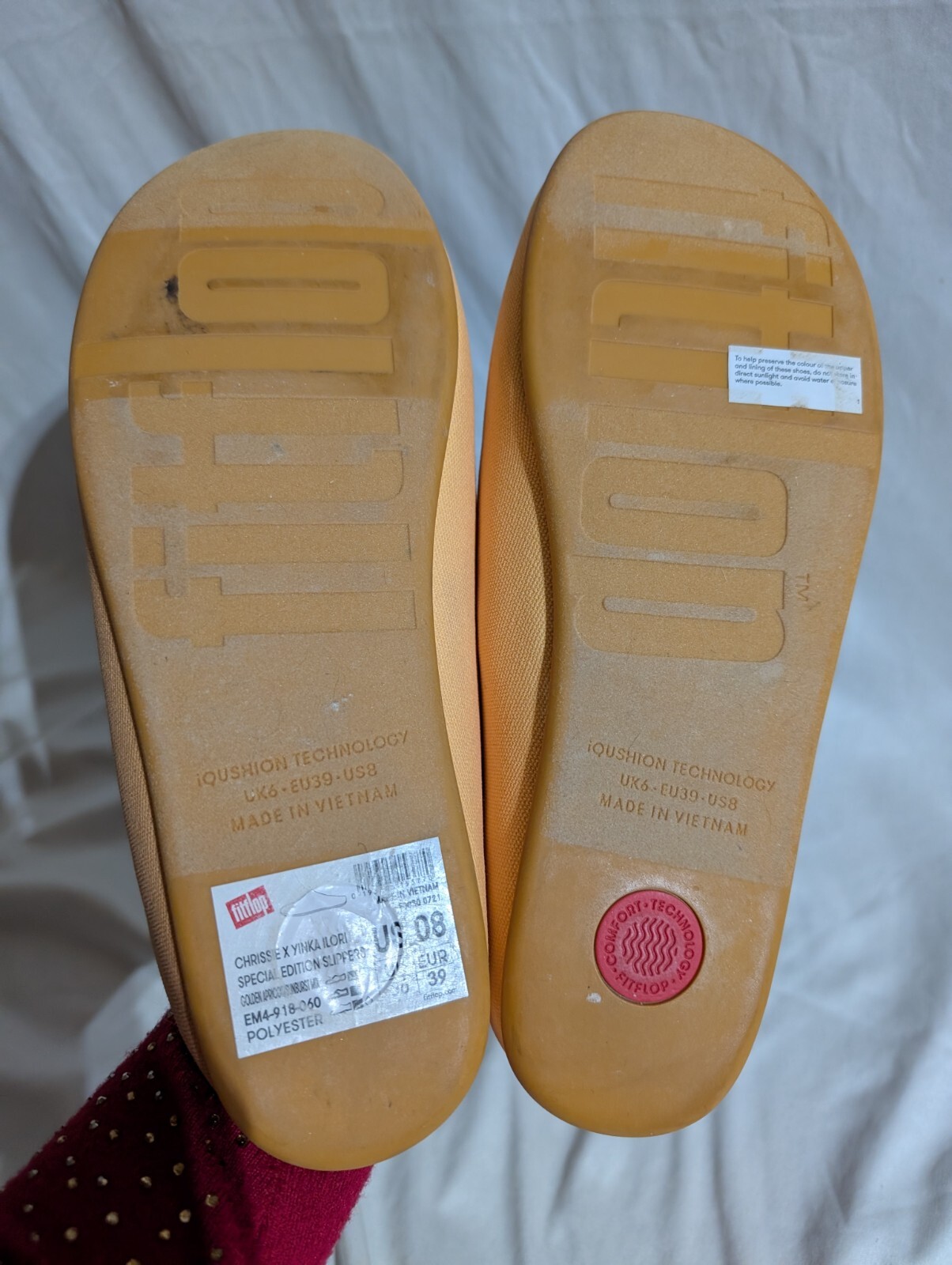 PANTOFOLA D’ORO Scarpe ciabatte FitFlop Chrissie bicolore giallo scamosciato mules taglia 8