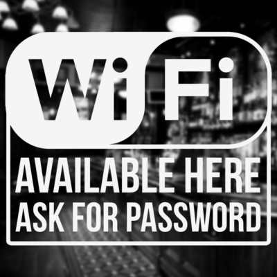 Vector illustration of coffee free wifi icon in dark color and white