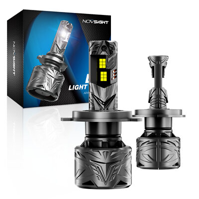 NOVSIGHT H4 LED Headlight Super Bright Bulbs Kit 50000LM 6500K Hi/Lo Beam 240W