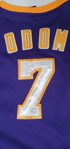 Adidas Los Angeles Lakers Jersey Lamar Odom (Size 54) Purple AUTHENTIC STITCHED - Picture 3 of 8